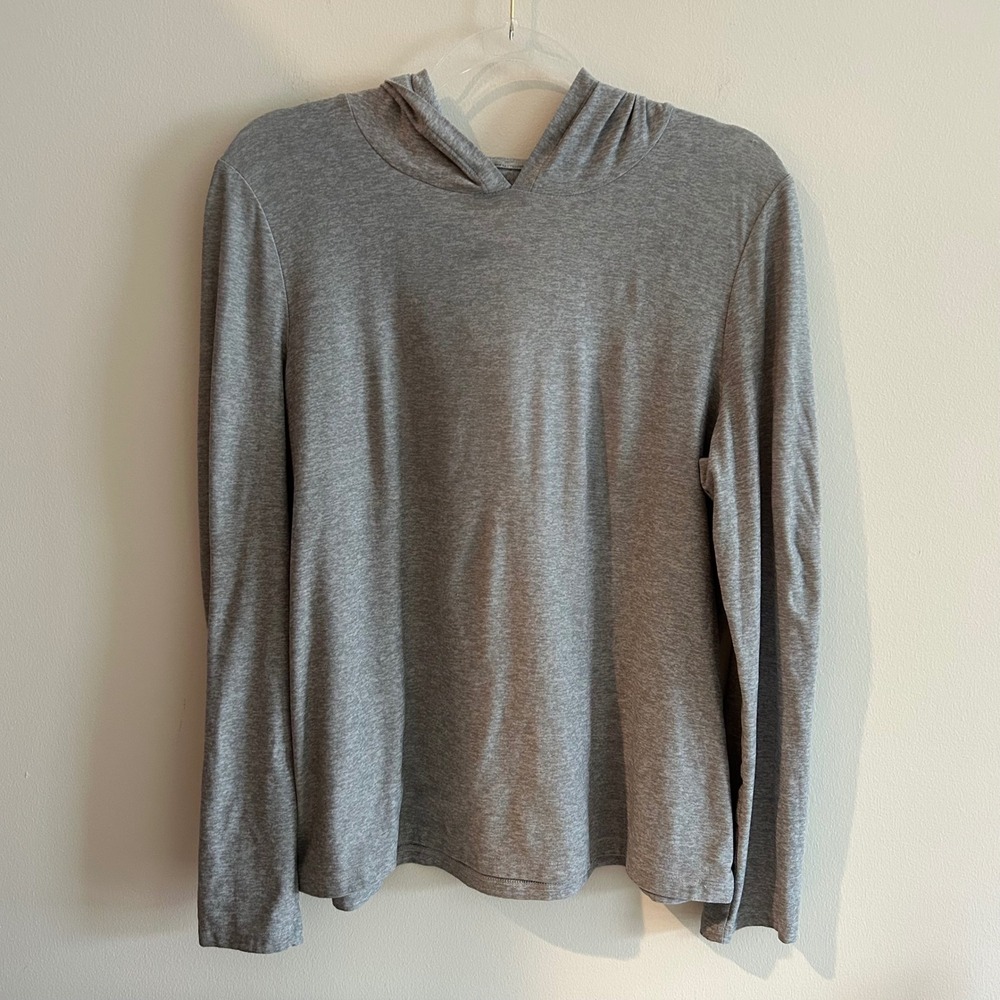 Beyond Yoga Lightweight Hoodie Heather Gray Large Long Sleeve Active Top